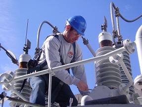 Electrical Power Transformer being serviced